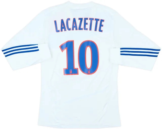 2012-13 Lyon Home Player Issue L/S Shirt Lacazette #10 (M)