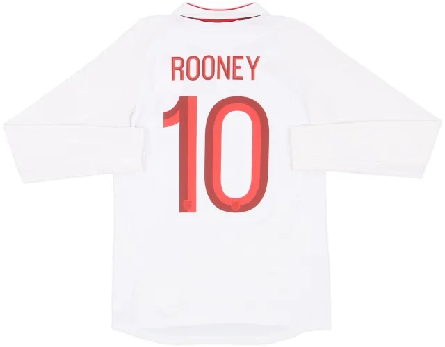 2012-13 England Home L/S Shirt Rooney #10 - 9/10 - (S)
