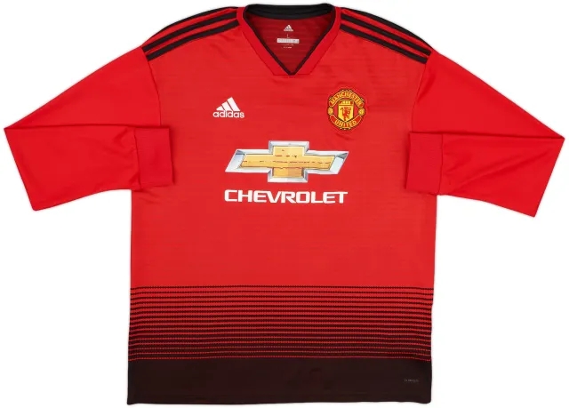 2018-19 Manchester United Home L/S Shirt - 5/10 - (L)