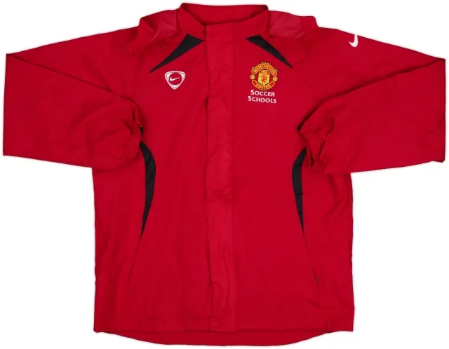 2008-09 Manchester United Soccer Schools Nike Hooded Rain Jacket - 9/10 - (XL.Boys)