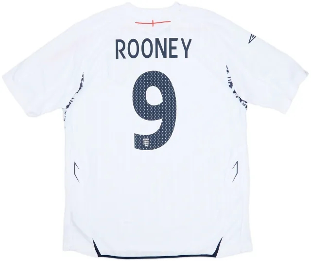 2007-09 England Home Shirt Rooney #9 (XL)