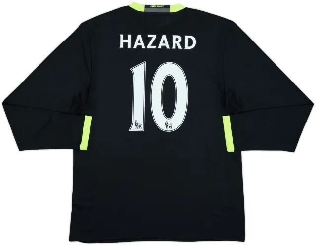 2016-17 Chelsea Away L/S Shirt Hazard #10 (L)