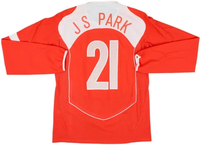 2004-06 South Korea Player Issue Home L/S Shirt J S Park #21 - 7/10 - (M)