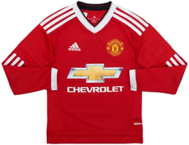 2015-16 Manchester United Home L/S Shirt - 6/10 - (S.Boys)