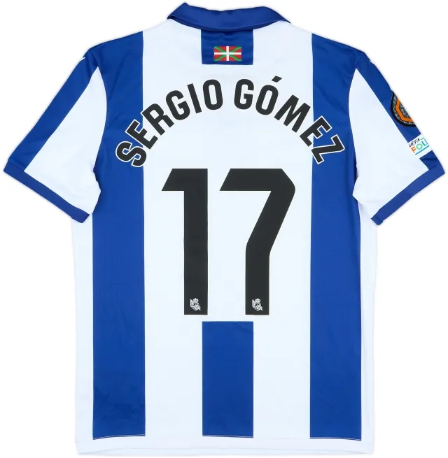 2024-25 Real Sociedad Match Issue Home Shirt Sergio Gómez #17