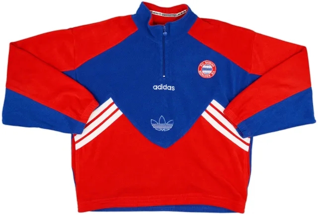 1995-96 Bayern Munich adidas 1/4 Zip Fleece Top - 10/10 - (L)