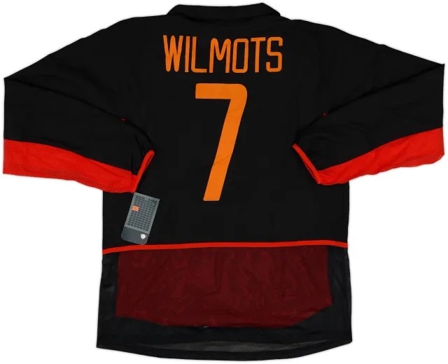 2002-04 Belgium Player Issue Away L/S Shirt Wilmots #7 (M)