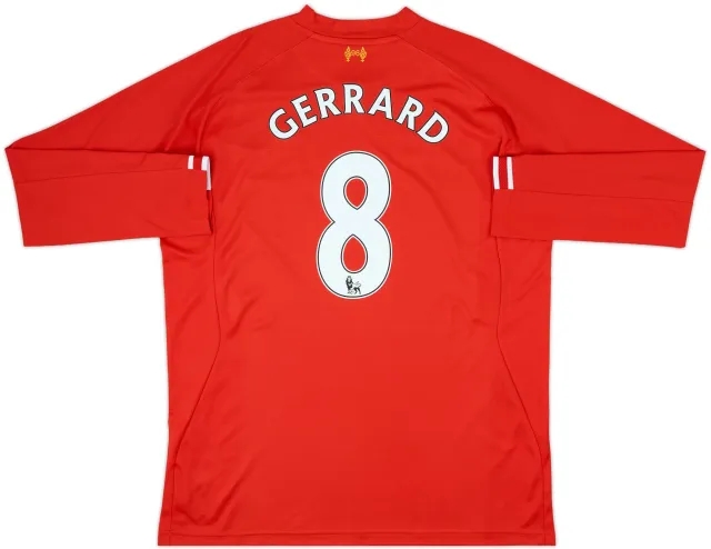 2013-14 Liverpool Home L/S Shirt Gerrard #8 - 6/10 - (XXL)