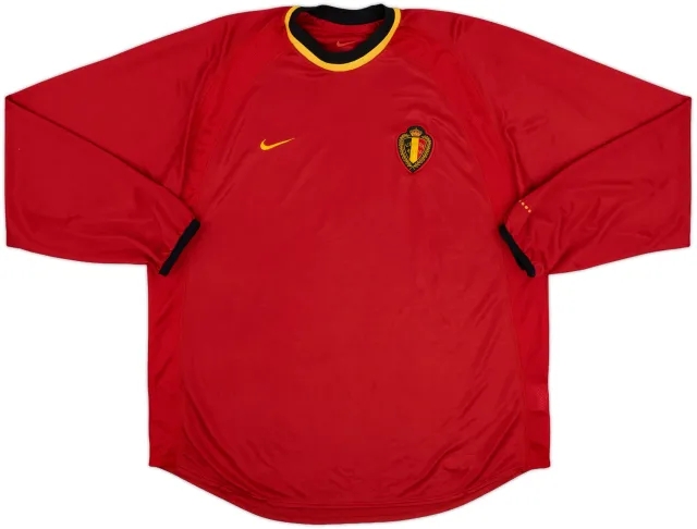 2000-02 Belgium Player Issue Home L/S Shirt - 9/10 - (XL)