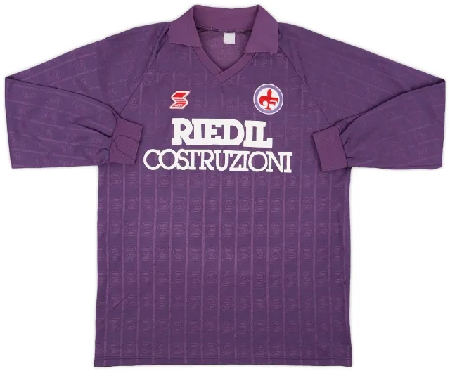 1988-90 Fiorentina Match Issue Home L/S Shirt #4