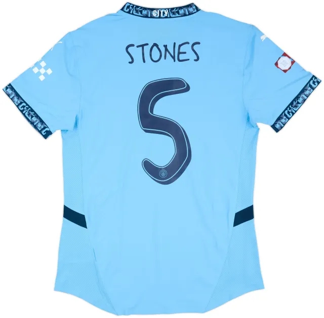 2024-25 Manchester City Match Issue Community Shield Home Shirt Stones #5