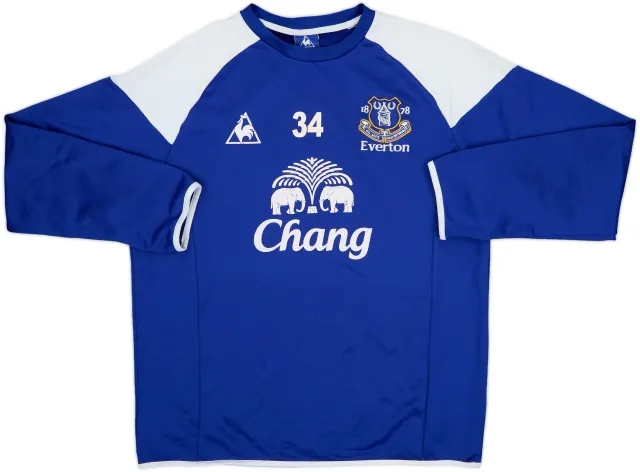2009-10 Everton Player Issue Le Coq Sportif Training Sweat Top #34 - 8/10 - (L)