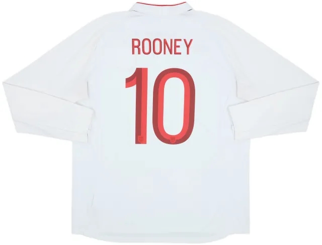 2012-13 England Home L/S Shirt Rooney #10 - 6/10 - (XL)