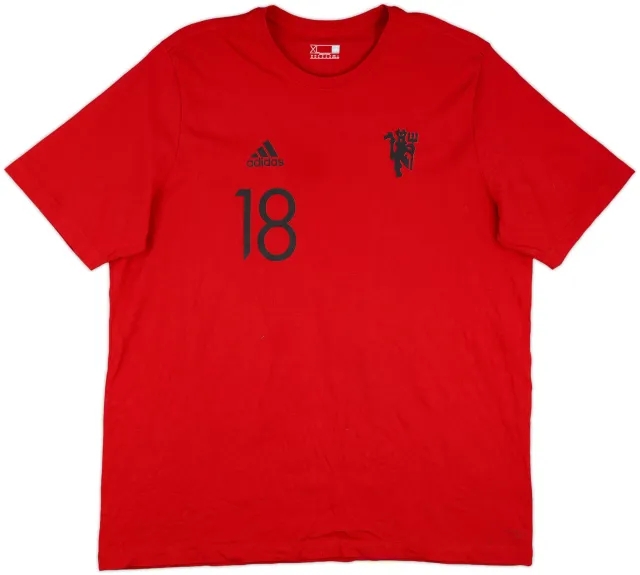 2021-22 Manchester United adidas Cotton Tee B.Fernandes #18 - 7/10 - (XL)