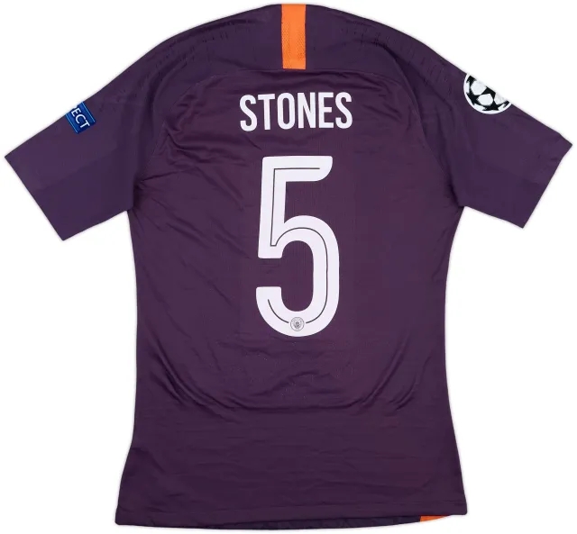 2018-19 Manchester City Player Issue Champions League Third Shirt Stones #5