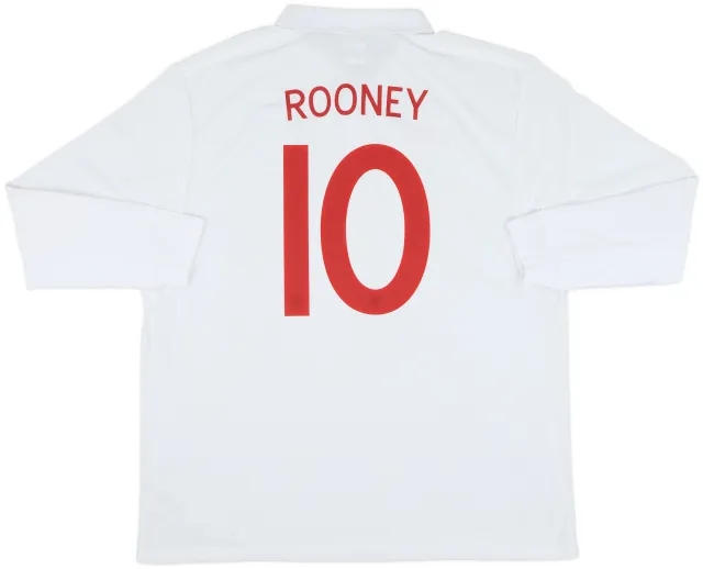 2009-10 England Home L/S Shirt Rooney #10 (XXL)