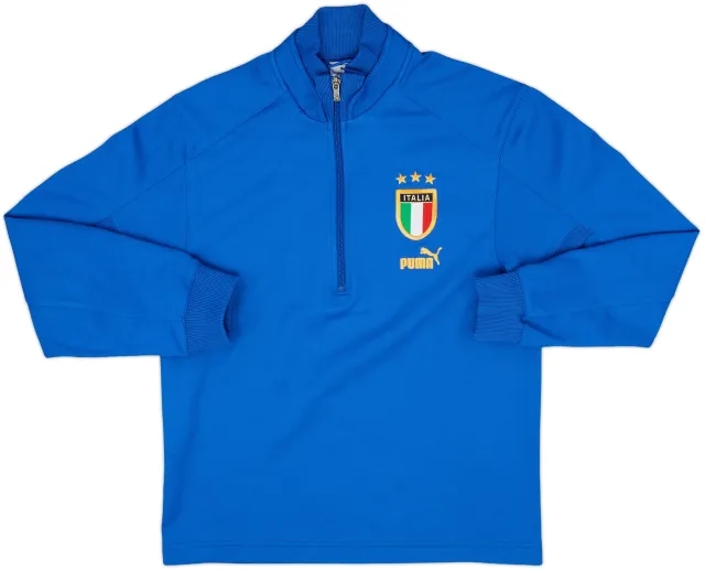 2004-05 Italy Puma 1/4 Zip Training Top - 8/10 - (XL.Boys)
