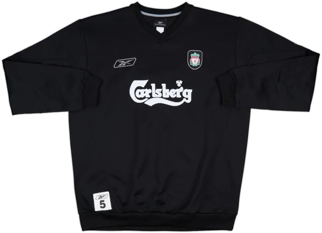 2003-04 Liverpool Reebok Player Issue Sweat Top #5 (Baros) - 8/10 - (XL)