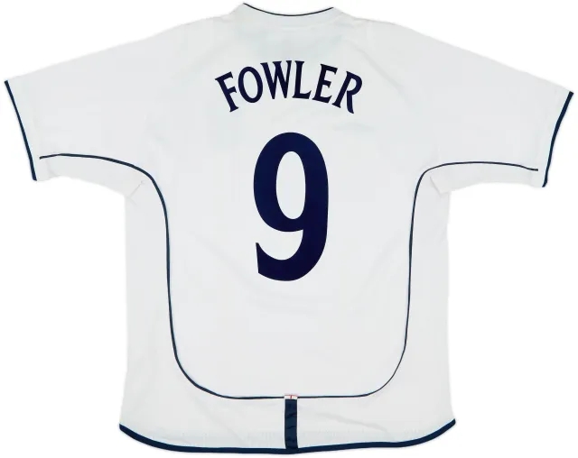 2001-03 England Home Shirt Fowler #9 - 6/10 - (L)