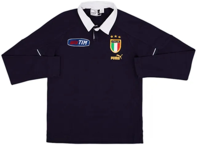 2003-04 Italy Puma Rugby Polo L/S Shirt - 8/10 - (S.Boys)