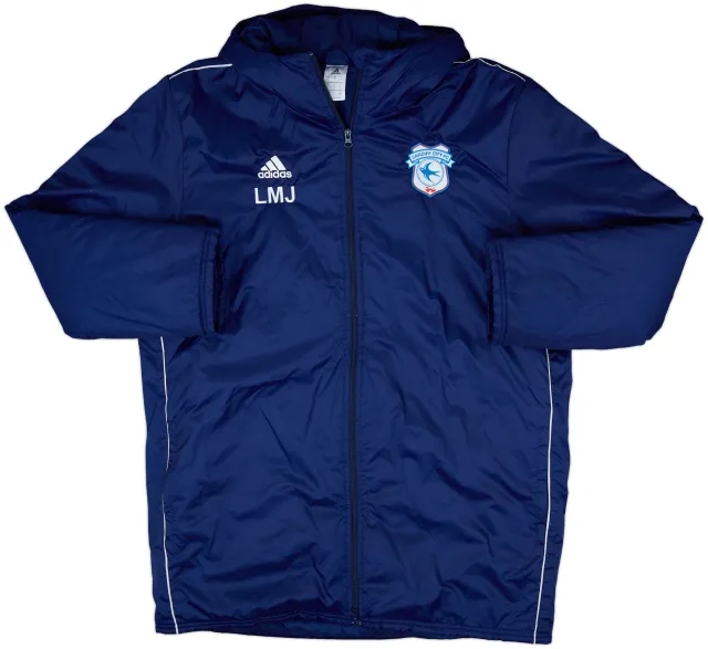 2018-19 Cardiff City Staff Issue adidas Hooded Bench Coat LMJ - 8/10 - (L)