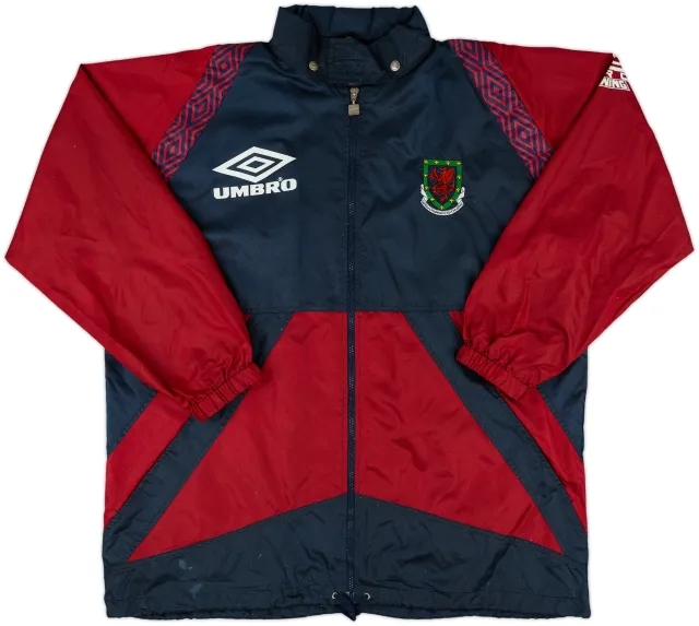 1994-96 Wales Umbro Hooded Rain Jacket - 8/10 - (L)