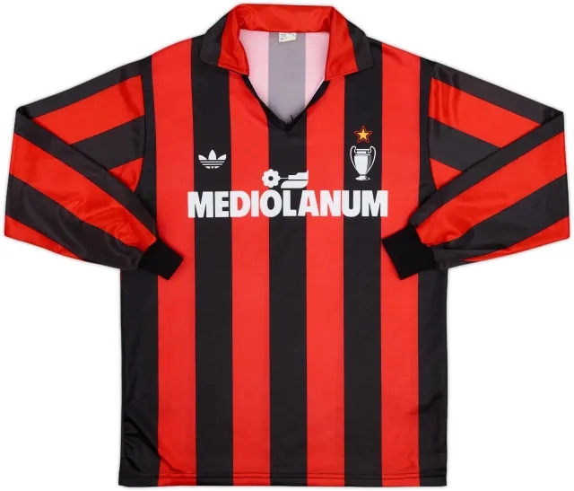 1990-91 AC Milan Basic Home L/S Shirt - 9/10 - (XS)