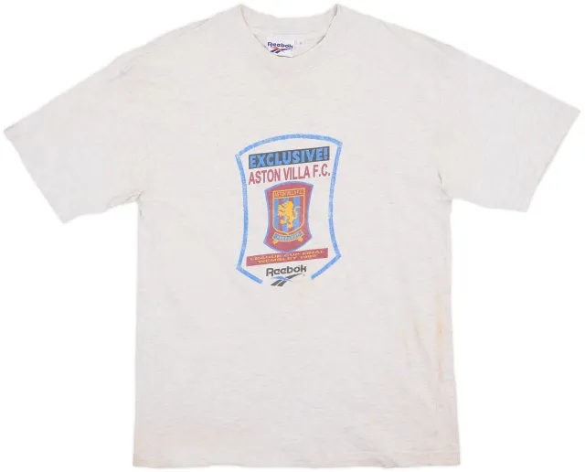 1995-96 Aston Villa Reebok League Cup Final 1996 Cotton Tee - 6/10 - (S)