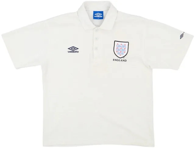 1995-97 England Umbro Polo Shirt - 8/10 - (M)