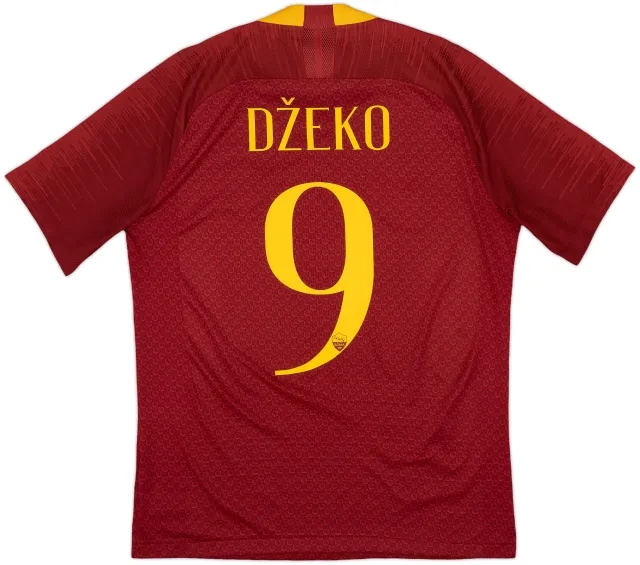 2018-19 Roma Authentic Home Shirt Dzeko #9 - 7/10 - (M)