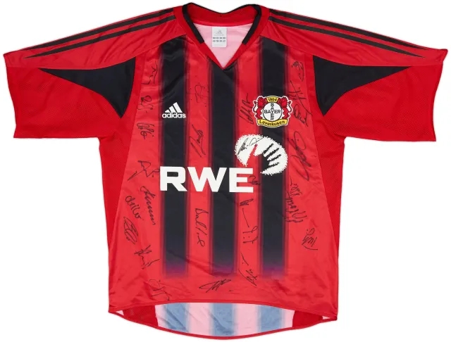 2004-06 Bayer Leverkusen Signed Home Shirt - 8/10 - (M)