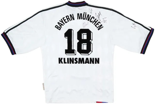 1996-98 Bayern Munich Signed Away Shirt Klinsmann #18 - 8/10 - (S)