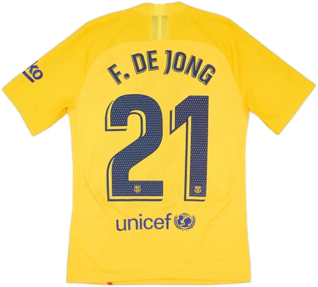2019-20 Barcelona Authentic 'Senyera' Fourth Shirt F. de Jong #21 - 8/10 - (S)