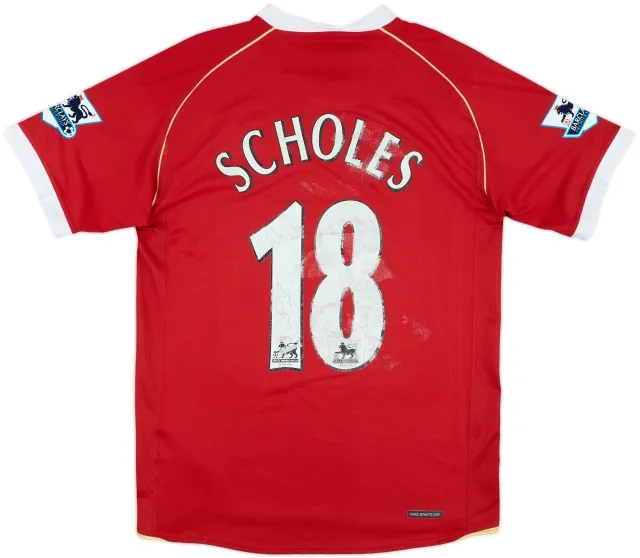 2006-07 Manchester United Home Shirt Scholes #18 - 5/10 - (S)