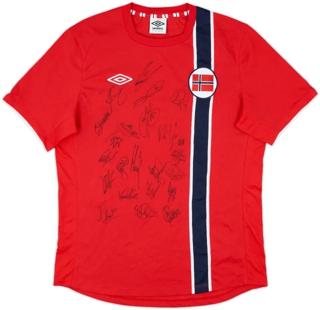 2012-13 Norway Signed Home Shirt - 8/10 - (L)