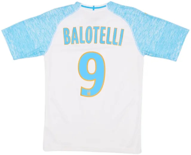 2018-19 Olympique Marseille Home Shirt Balotelli #9 - 10/10 - (XS)