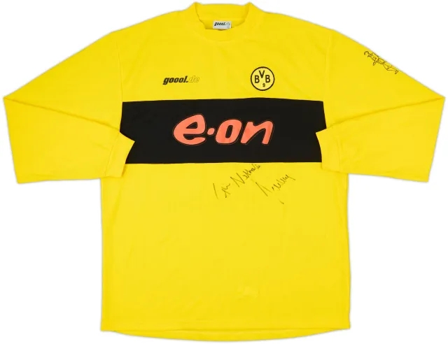 2002-03 Borussia Dortmund Signed Home L/S Shirt - 5/10 - (XL)