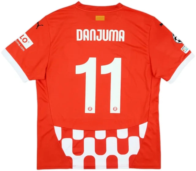 2024-25 Girona Match Issue Champions League Home Shirt Danjuma #11