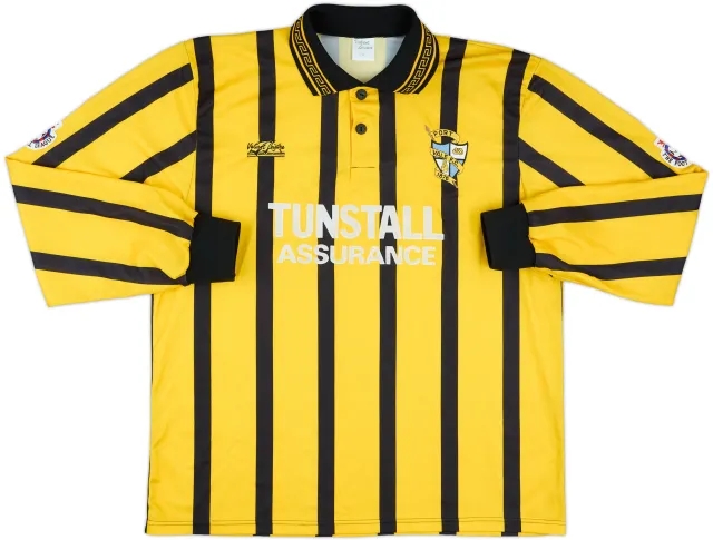 1994-95 Port Vale Match Issue Signed Away L/S Shirt #3 (Tankard)