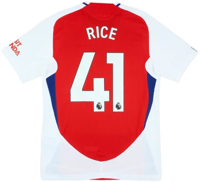 2024-25 Arsenal Match Issue Home Shirt Rice #41