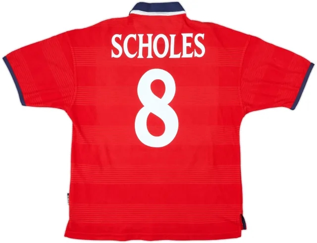 1999-01 England Away Shirt Scholes #8 - 9/10 - (M)
