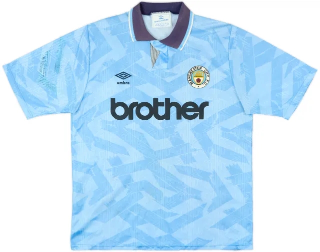 1991-93 Manchester City Home Shirt - 8/10 - (L)