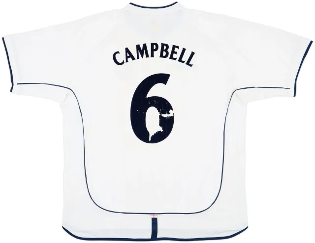 2001-03 England Home Shirt Campbell #6 - 5/10 - (XXL)