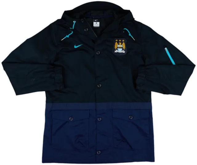 2015-16 Manchester City Nike Hooded Rain Jacket - 9/10 - (L)