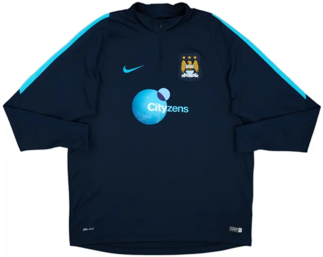 2014-15 Manchester City Nike 1/4 Zip Drill Top - 8/10 - (XXL)