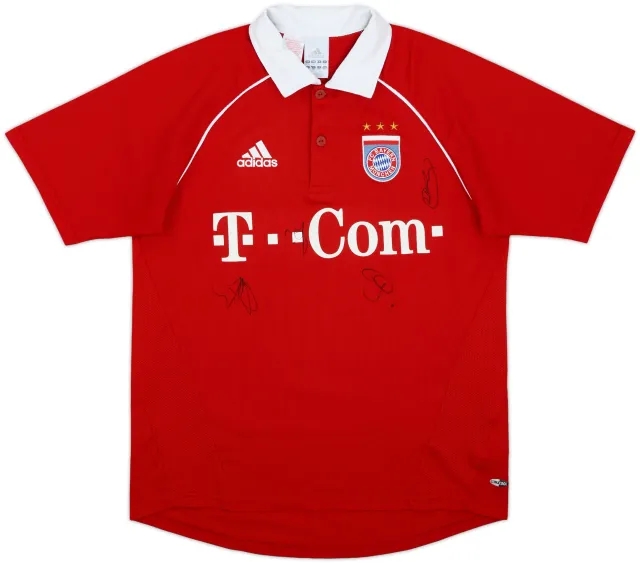 2005-06 Bayern Munich Squad Signed Home Shirt - 9/10 - (XL.Boys)