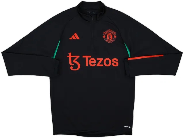 2023-24 Manchester United adidas 1/4 Zip Drill Top - 9/10 - (S)