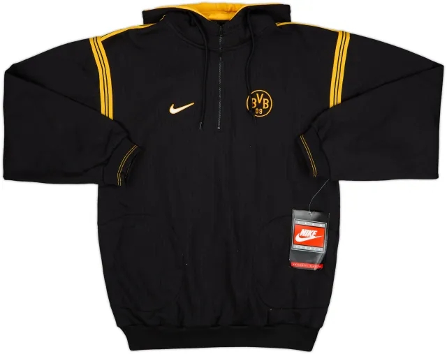 1998-00 Borussia Dortmund Nike 1/4 Zip Hooded Sweat Top (S)