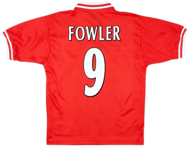 1996-98 Liverpool Home Shirt Fowler #9 - 9/10 - (S)