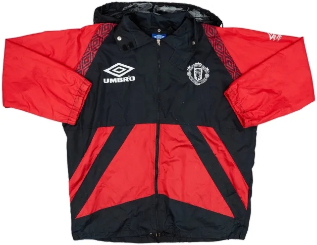 1996-97 Manchester United Umbro Hooded Rain Jacket - 5/10 - (L)